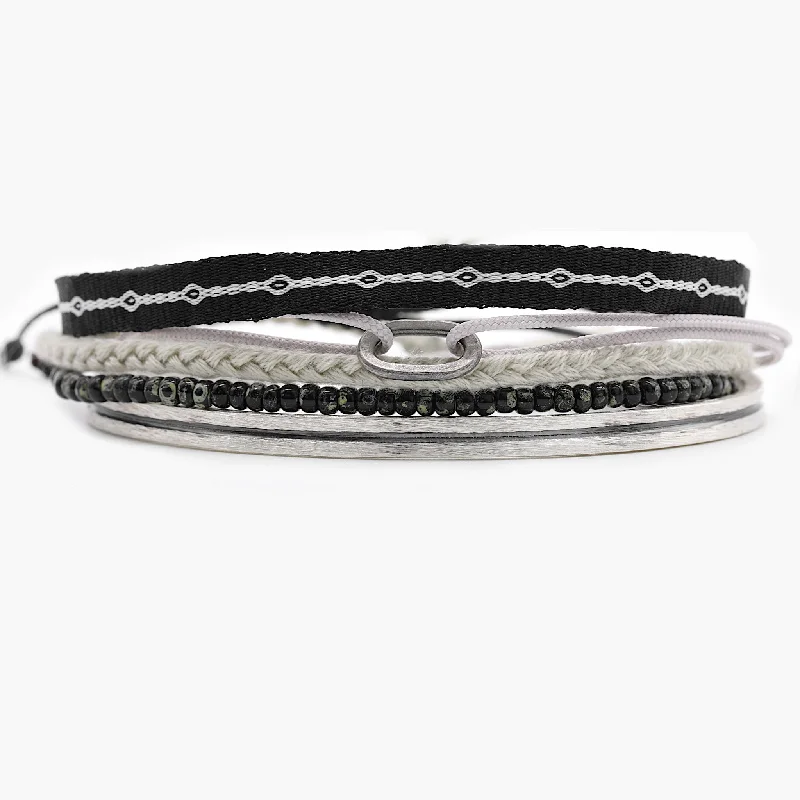 Vibrant enamel bracelets-The Monochrome Stack