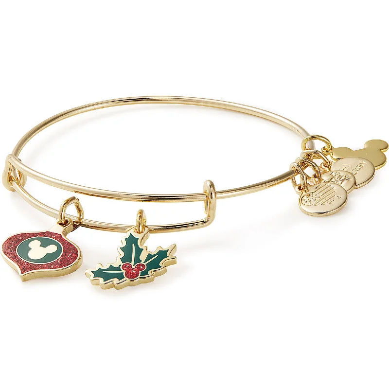 Ornate filigree bangles-Disney® Mickey Mouse Ornament + Holly Charm Bangle