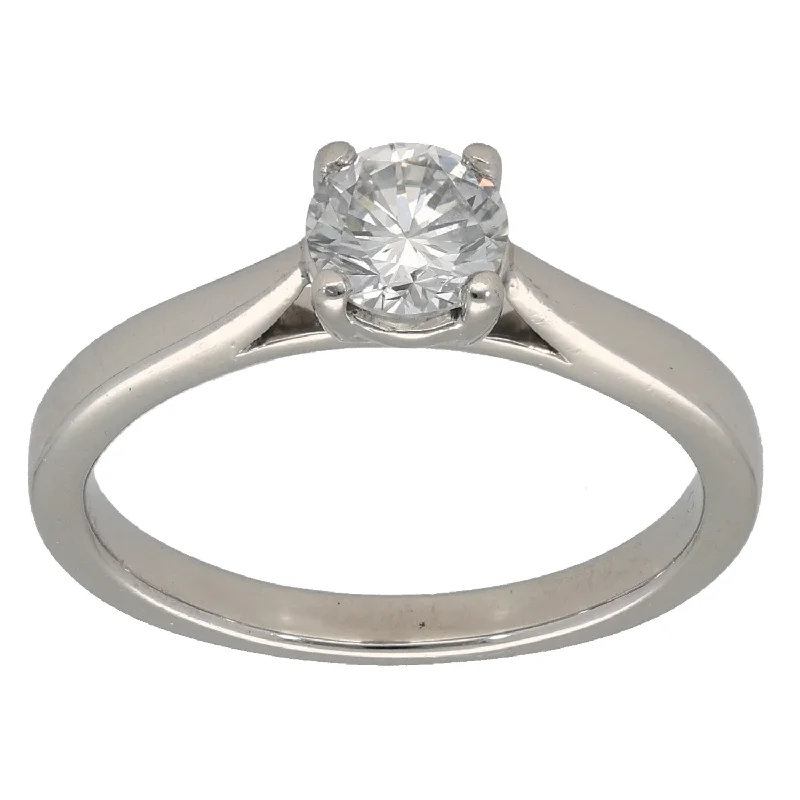 Monogram rings-Platinum 0.70ct Diamond Solitaire Ring Size O