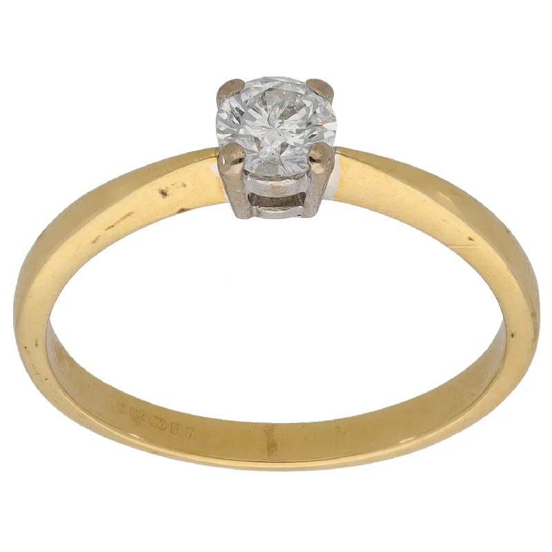 Protective eye rings-18ct Gold 0.33ct Diamond Solitaire Ring Size N