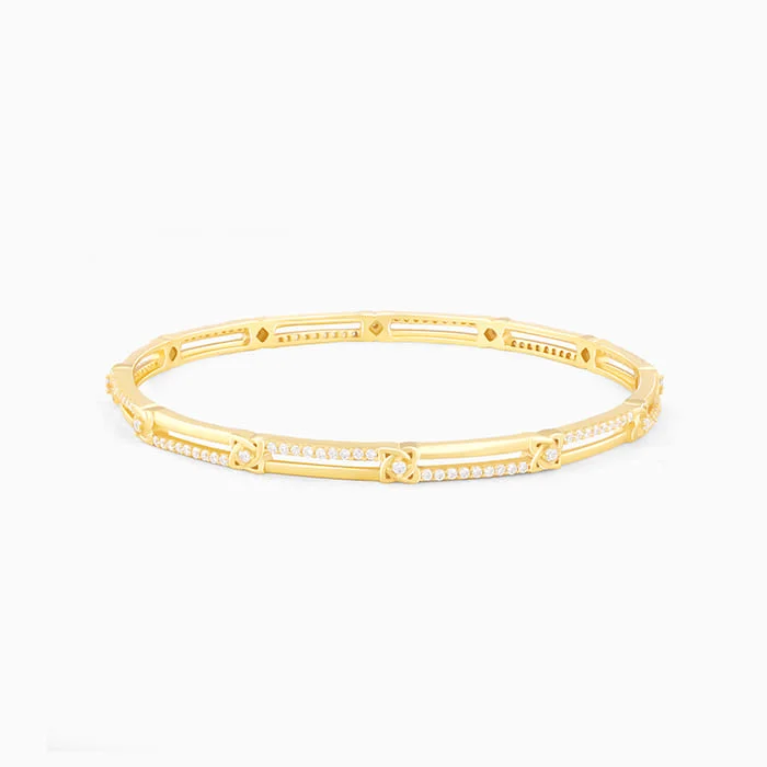 Large geometric bangles-Golden Dual Line Bangle