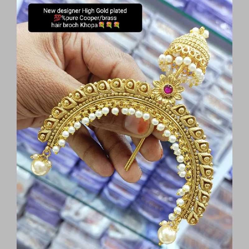 Sun phase brooches-Manisha Jewellery Gold Plated Hair Brooch