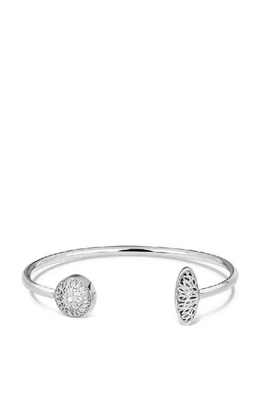 Daisy motif bangles-Seville Bangle, Silver