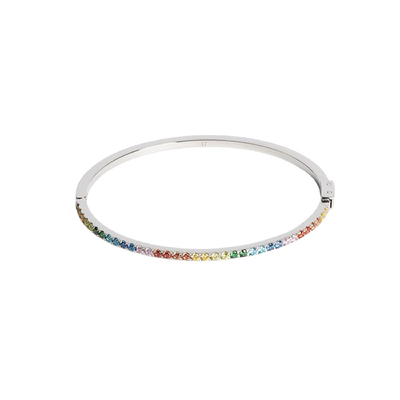 Spring clasp bracelets-Eternal Love bangle silver-multicolour