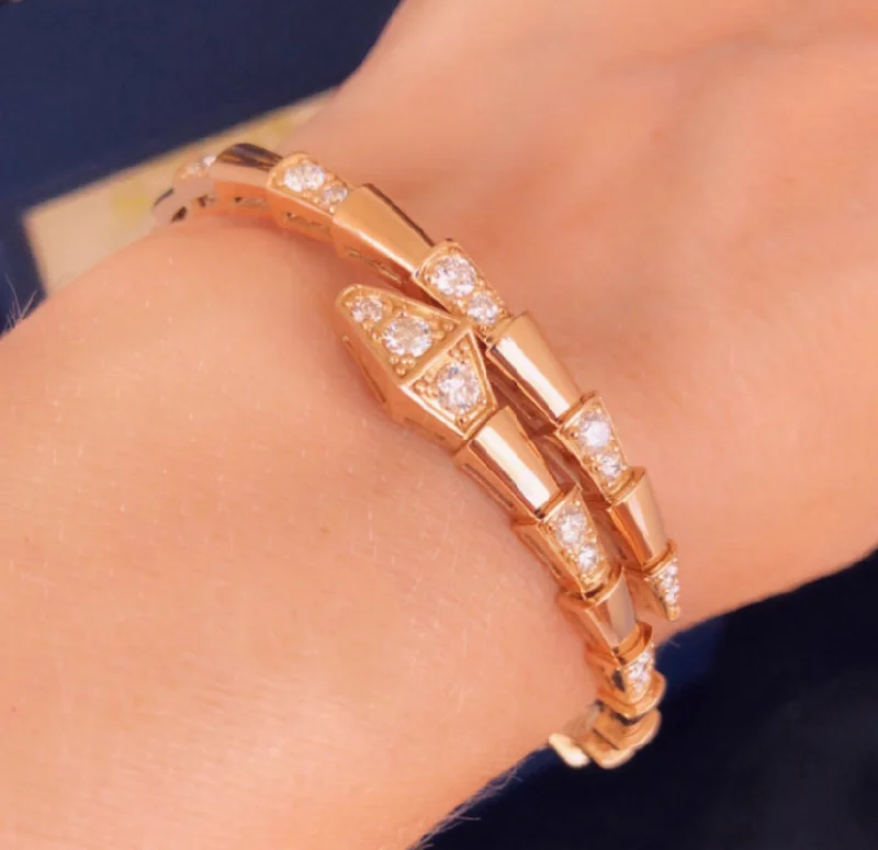 Peridot bead bracelets-Rose gold diamond bangle