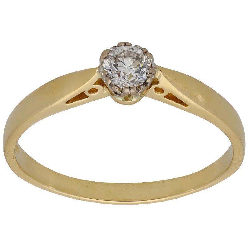 Stamped name rings-18ct Gold 0.25ct Diamond Solitaire Ring Size R