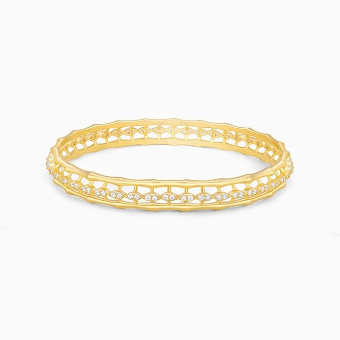 Wide gold bracelets-Golden Whispering Winds Bangle