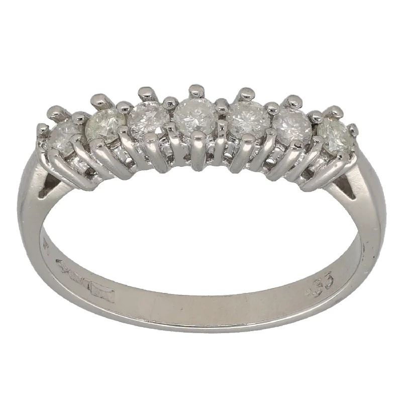 Ethnic pattern rings-Platinum 0.33ct Diamond Half Eternity Ring Size M