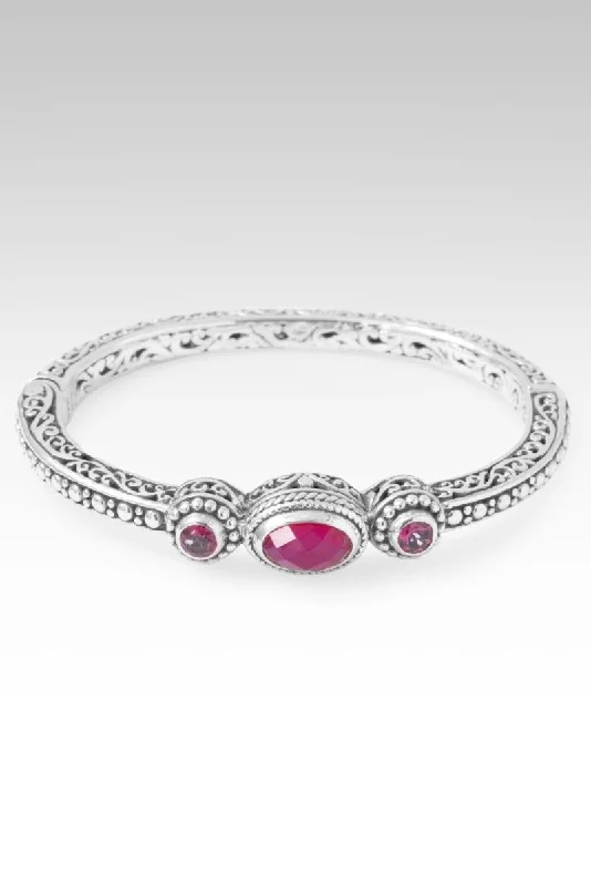 Peridot bead bracelets-So Precious Bangle™ in Red Currant Quartz