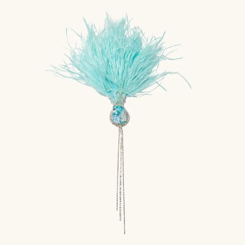 Glittering crystal brooches-Thistle Brooch Blue