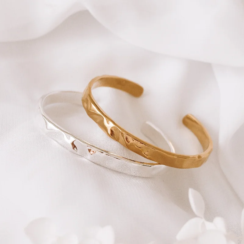 Oversized cuff bangles-Alana - Gold or Silver Stainless Steel Bangle