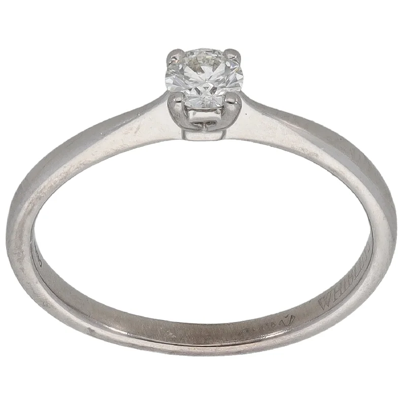 Natural form rings-18ct White Gold 0.10ct Diamond Solitaire Ring Size K