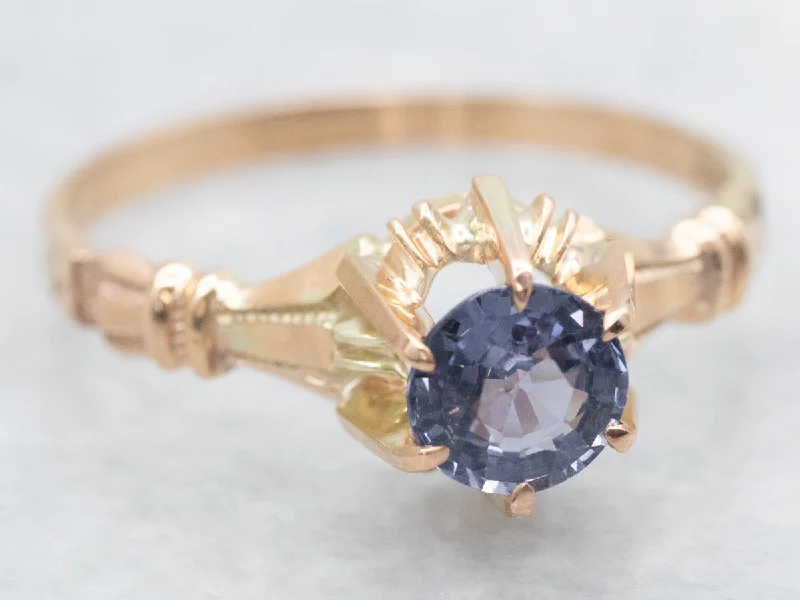 Tiny wing rings-Victorian Spinel Solitaire Ring