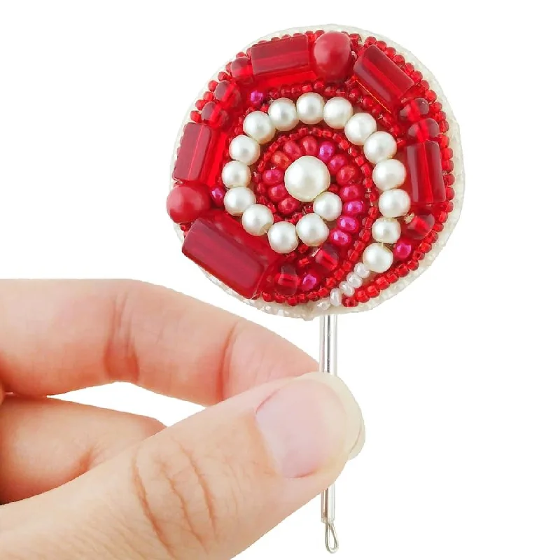 Bold gem brooches-BP-231C Beadwork kit for creating brooch Crystal Art "Lollipop"