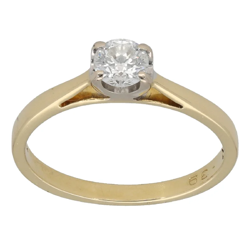 Waxing moon rings-18ct Gold 0.39ct Diamond Solitaire Ring Size M