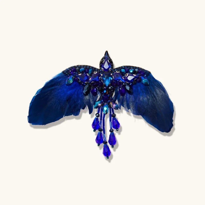 Daisy motif brooches-Phoenix Rising Sapphire Brooch