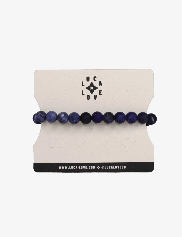 Stone layer bracelets-Jerico Matte Sodalite (8mm)