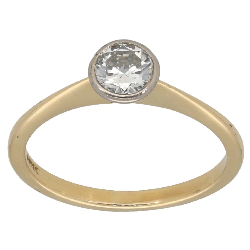 Retro lock rings-18ct Gold 0.50ct Diamond Solitaire Ring Size O