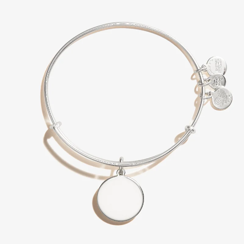 Pink gold bangles-Circle Charm Bangle