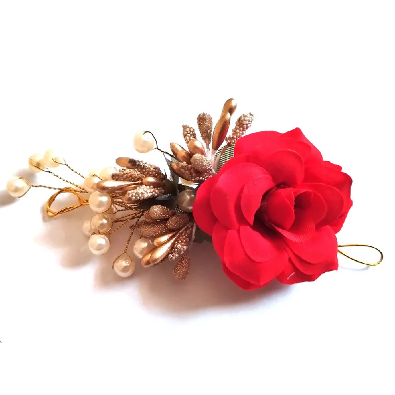 Frosted bead brooches-Kavyas Kreation Floral Hair Brooch