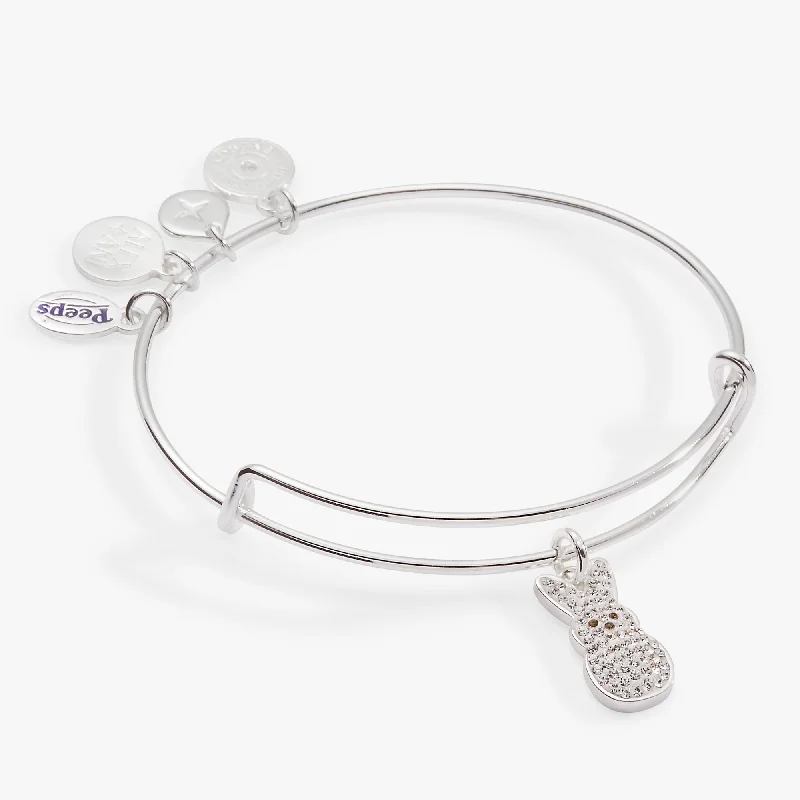 Satin finish bracelets-PEEPS® Crystal Bunny Bangle