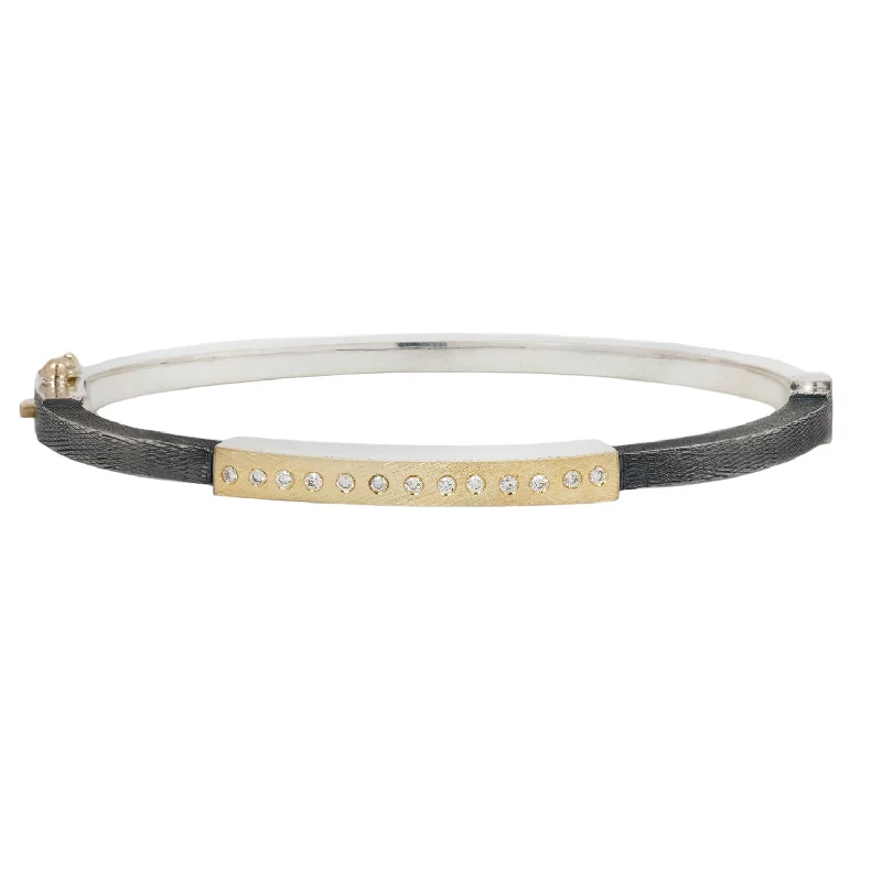 Uneven bangles-Diana Diamond ID Bangle