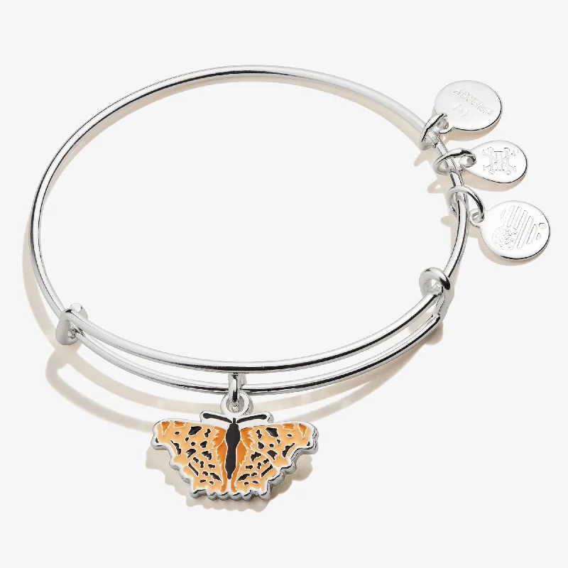 Fluid shape bracelets-Comma Butterfly Charm Bangle