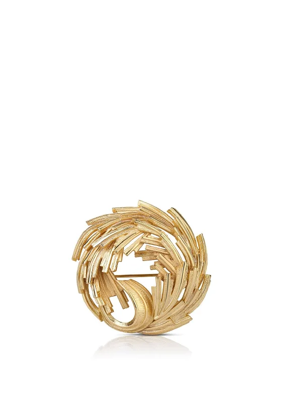 Radiant star brooches-Newbridge Silverware Swirl Brooch, Gold