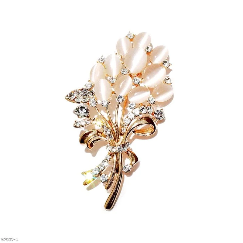 Regency style brooches-Translucent opal wheat brooch