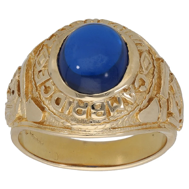 Large geometric rings-9ct Gold Imitation Gem Signet Ring Size U