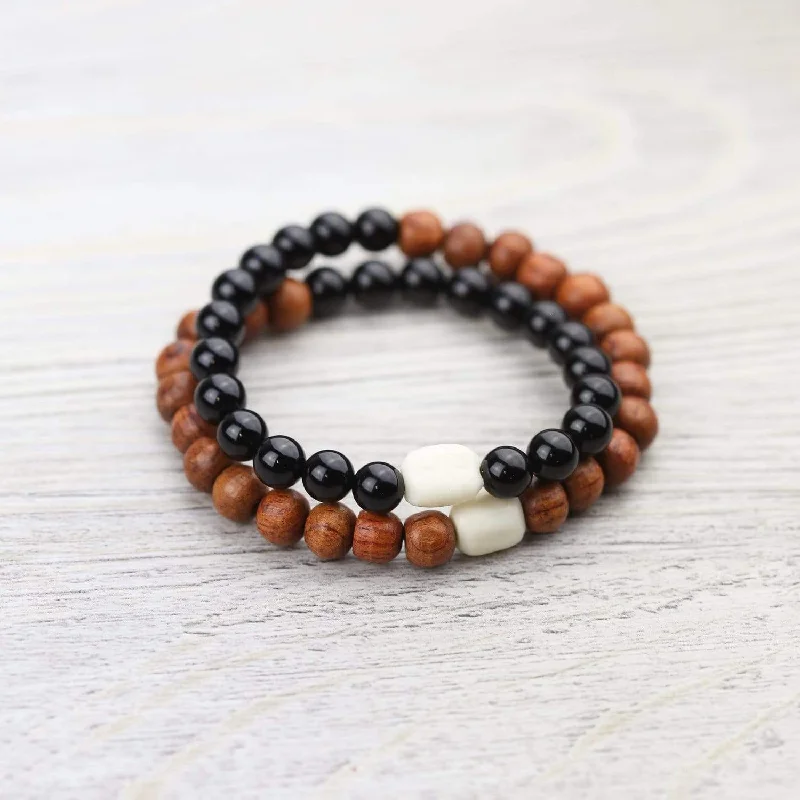 Rough cuff bracelets-Double Wrap Contemplation Mala