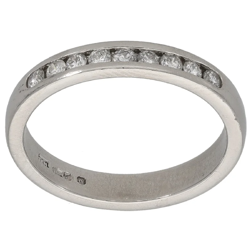 Tidal theme rings-Platinum 0.18ct Diamond Half Eternity Ring Size L