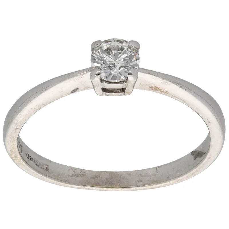 Vintage flair rings-9ct White Gold 0.33ct Diamond Solitaire Ring Size N