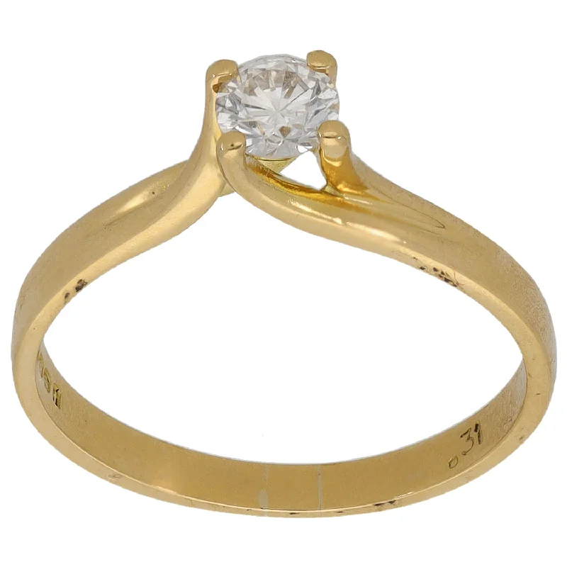 Retro lock rings-18ct Gold 0.31ct Diamond Solitaire Ring Size N