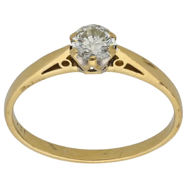 Peridot stone rings-18ct Gold 0.33ct Diamond Solitaire Ring Size M