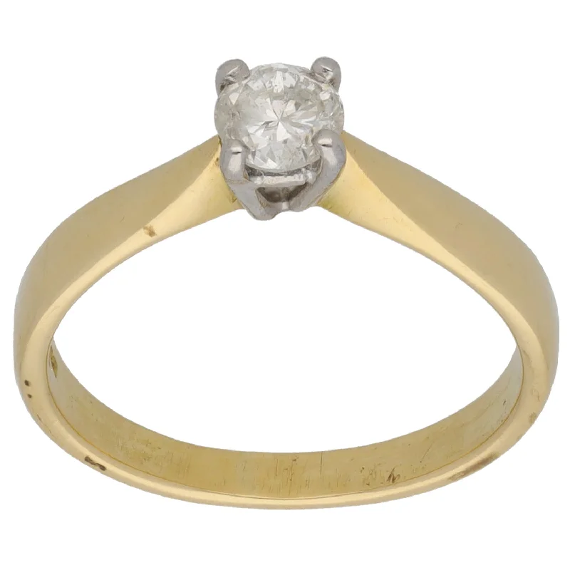 Peace charm rings-18ct Gold 0.38ct Diamond Solitaire Ring Size N