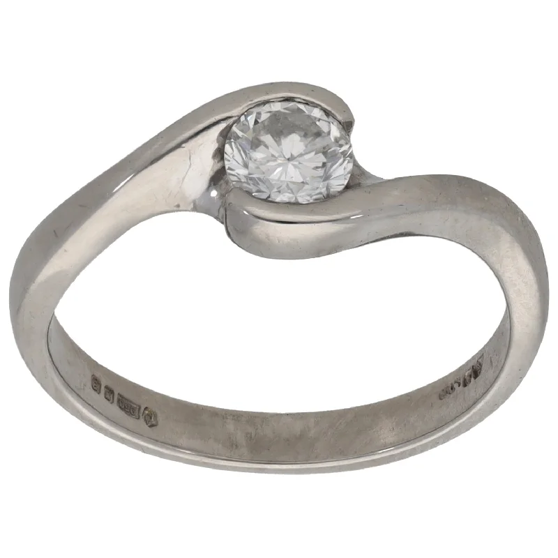 Protective eye rings-Platinum 0.35ct Diamond Solitaire Ring Size M