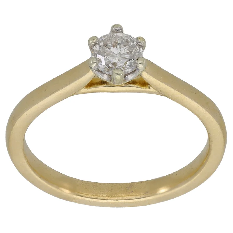 Peridot stone rings-14ct Gold 0.30ct Diamond Solitaire Ring Size K