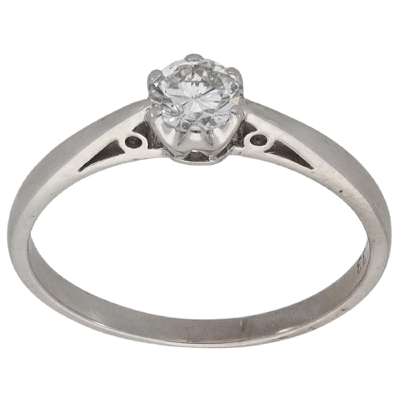 Vintage flair rings-18ct White Gold 0.33ct Diamond Solitaire Ring Size O