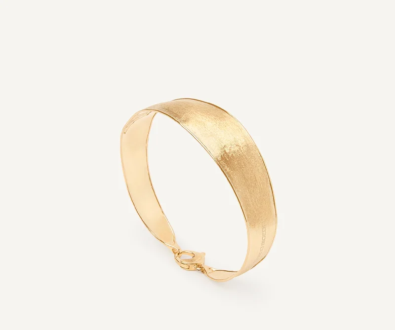 Natural wood bracelets-18K Yellow Gold Bangle, Medium Width