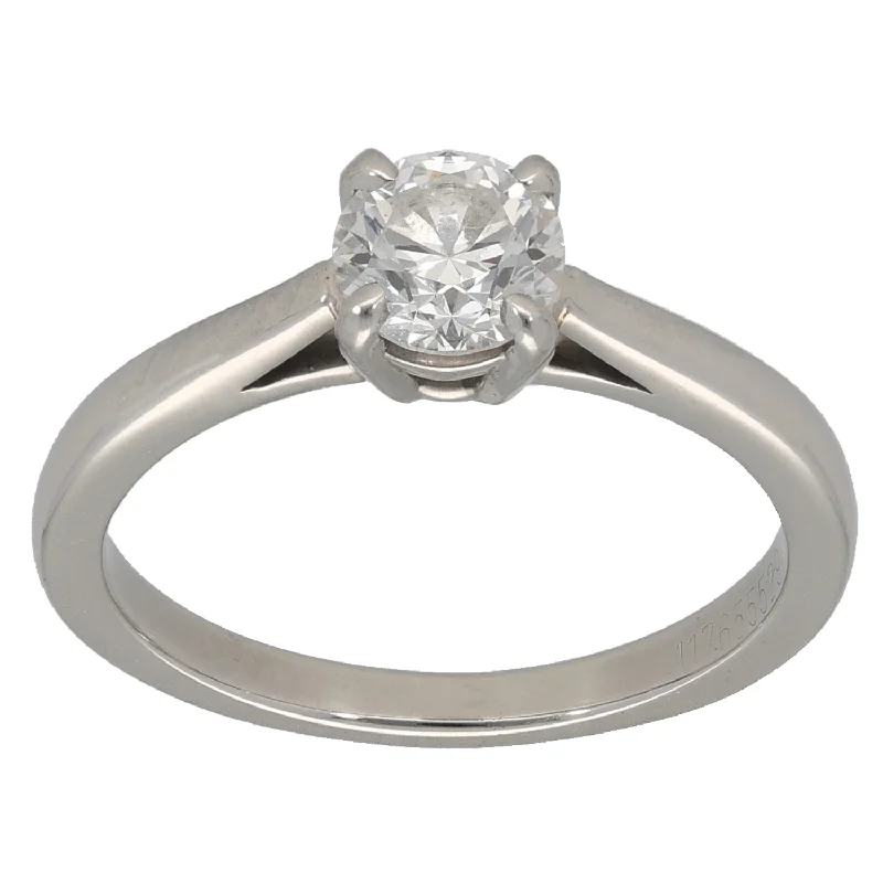 Round gem rings-Platinum 0.70ct Diamond Solitaire Ring Size L