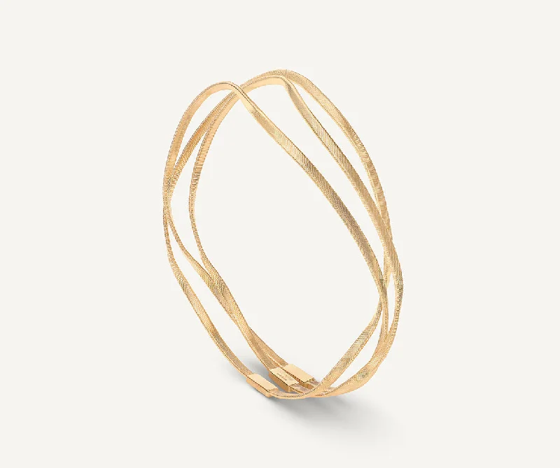 Radiant star bracelets-18K Yellow Gold 3-Strand Bangle