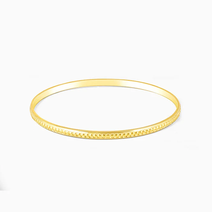 Pink gold bangles-Golden Crater Cuts Bangle