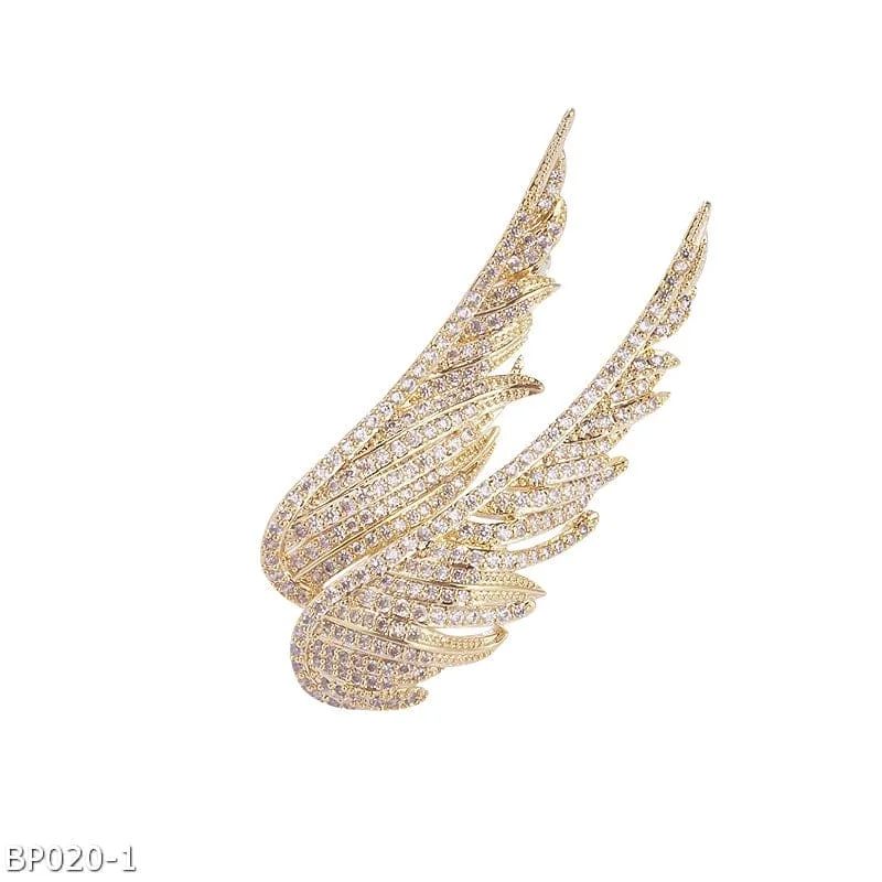 Sleek pin brooches-Premium wing brooch