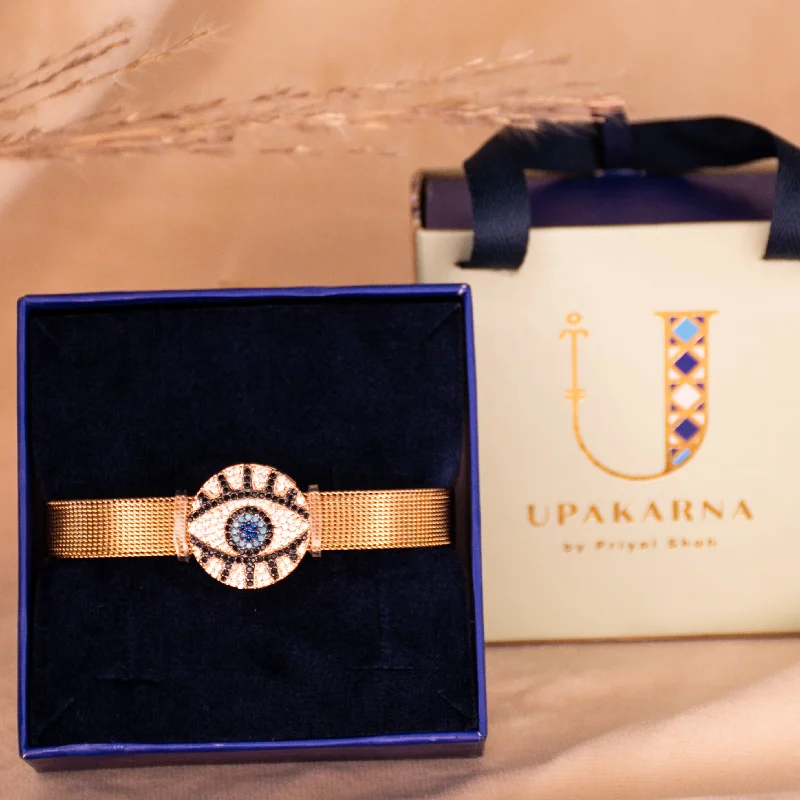 Ladybug bracelets-Round Evil Eye Watch Belt+Gift Box