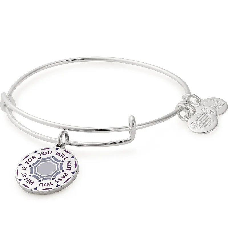 Bird motif bangles-'What Is For You Will Not Pass You' Charm Bangle, Silver