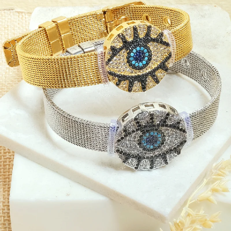 Tiny star bracelets-Round Evil Eye Watch Belt