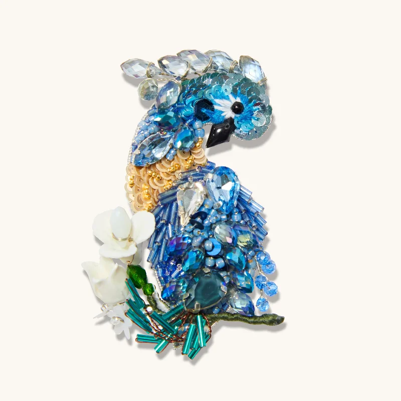 Faith cross brooches-Peacock Brooch Blue