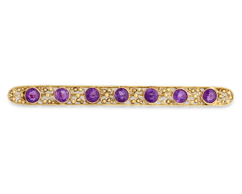 Coiled wire brooches-Amethyst Brooch, 1.68 carats