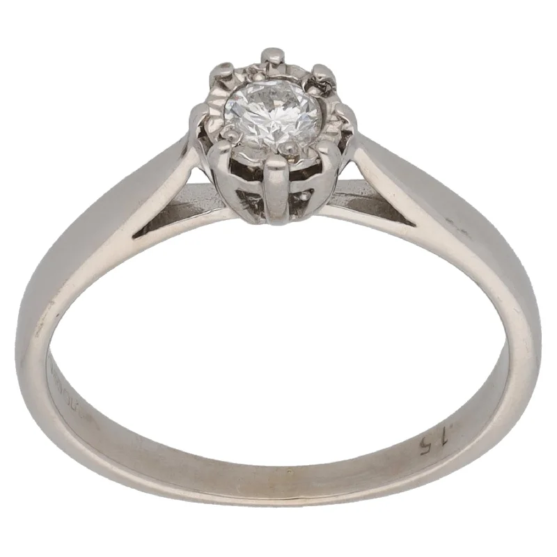 Two-tone rings-18ct White Gold 0.15ct Diamond Solitaire Ring Size K